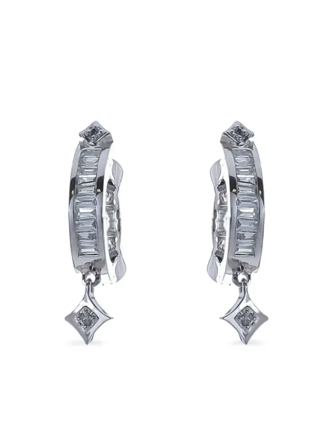 Loree Rodkin arracadas Baguette Diamond en oro blanco de 14kt