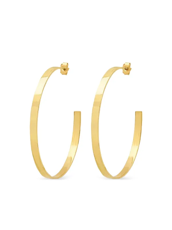 Jennifer Meyer 18K Yellow Gold Flat Hoop Earrings