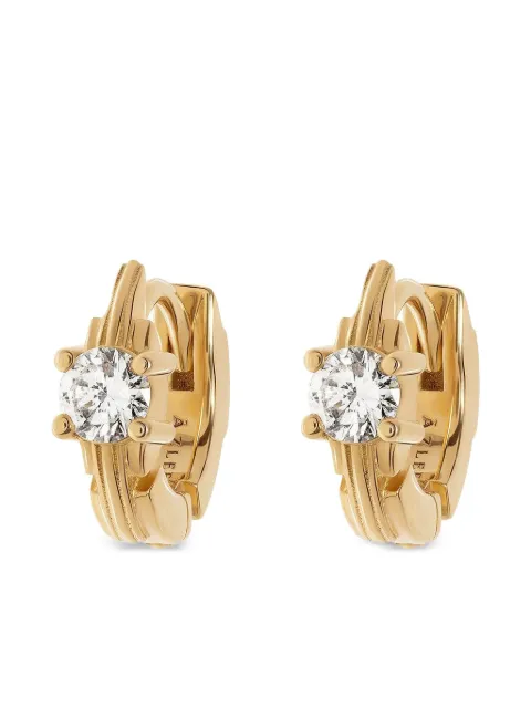 Azlee 18K yellow gold diamond Pirouette Huggie earrings