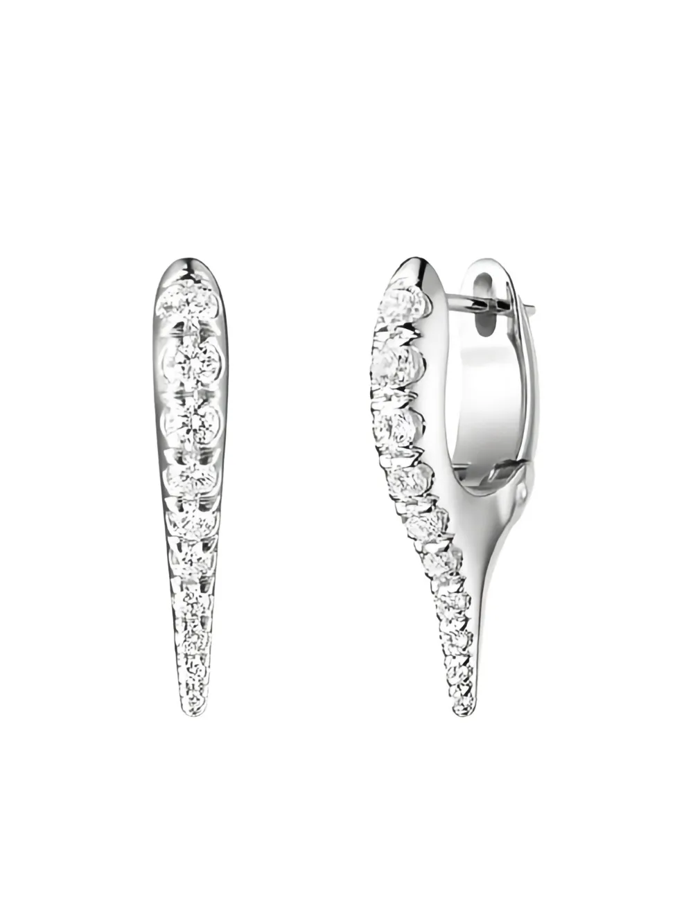 Melissa Kaye Orecchini Lola Needle in oro bianco 18 carati con diamanti - Argento