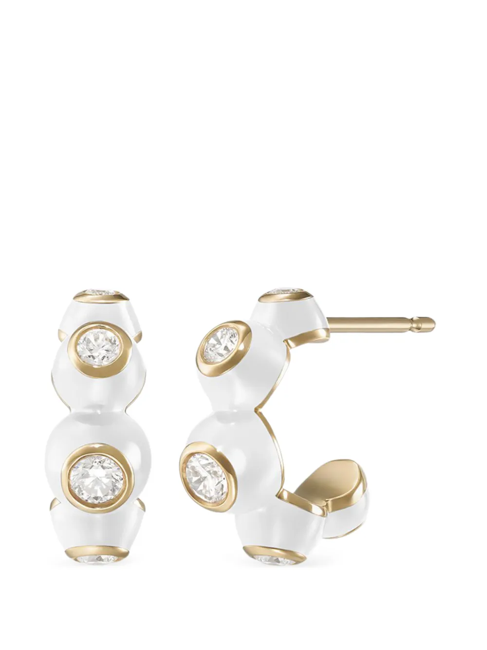 Melissa Kaye Orecchini Huggie a cerchio in oro giallo 18 carati e diamanti