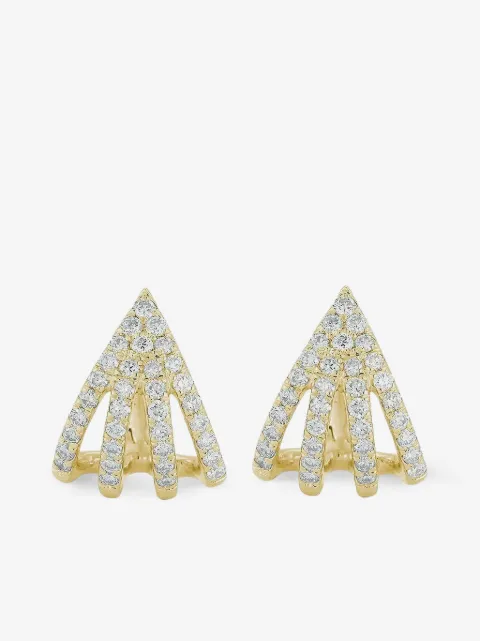 Dana Rebecca Designs Yellow Gold Diamond Burst Huggie Earrings