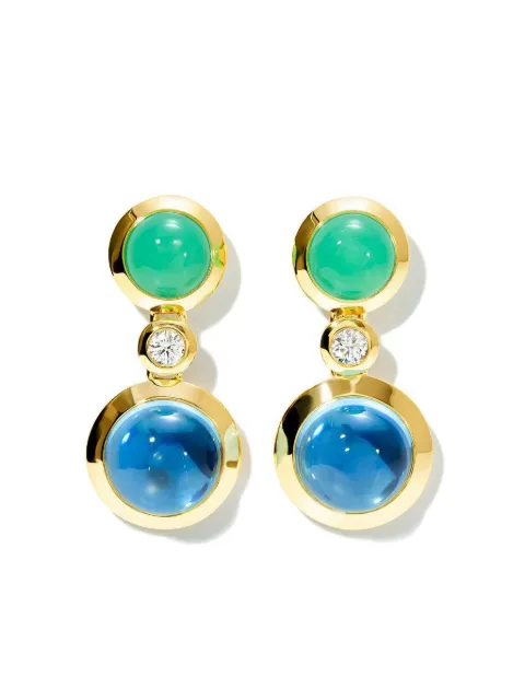 TAMARA COMOLLI aretes Lagoon en oro amarillo de 18kt con gemas