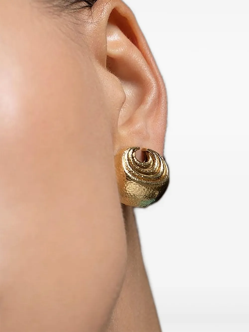 18kt Yellow Gold Concentric Crescent Earrings