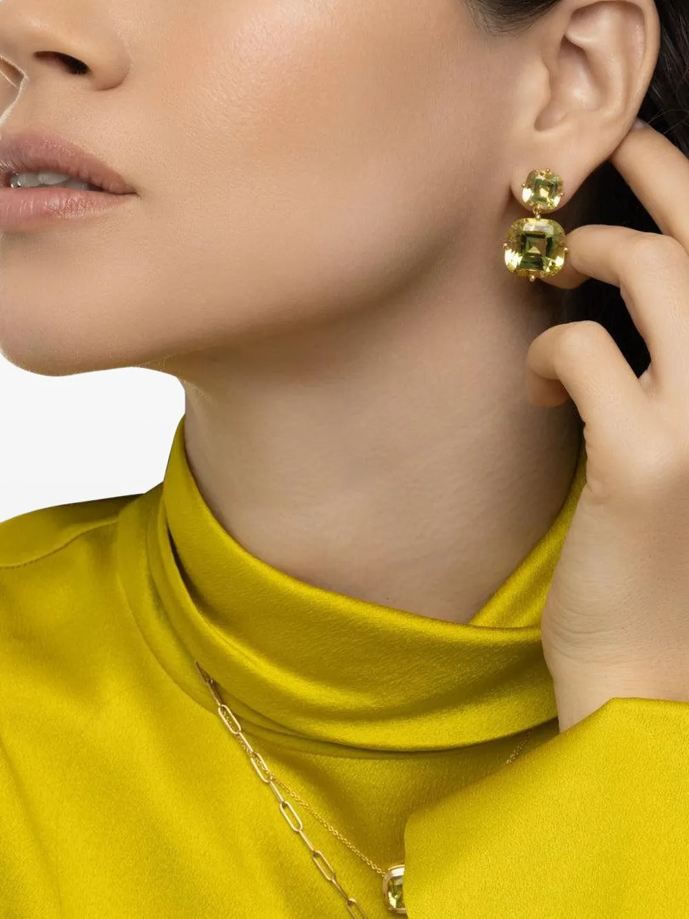 Goshwara aretes Gossip Lemon en oro amarillo de 18kt con cuarzo | Image 2