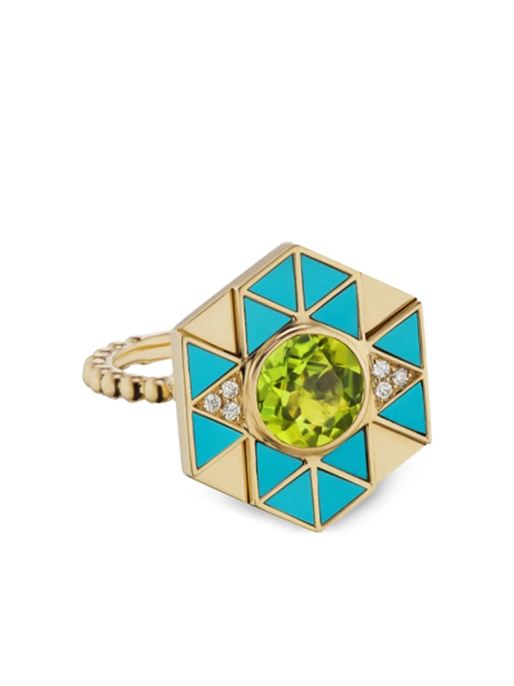 Harwell Godfrey Anello Evil Eye in oro giallo 18 carati con pietre