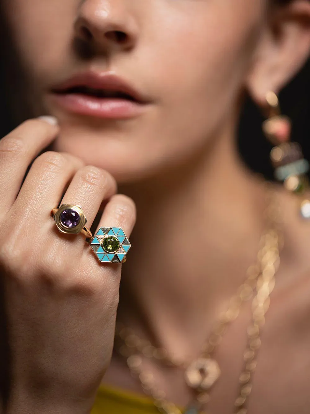  Harwell Godfrey 18k Yellow Gold Evil Eye Multi-stone Ring 