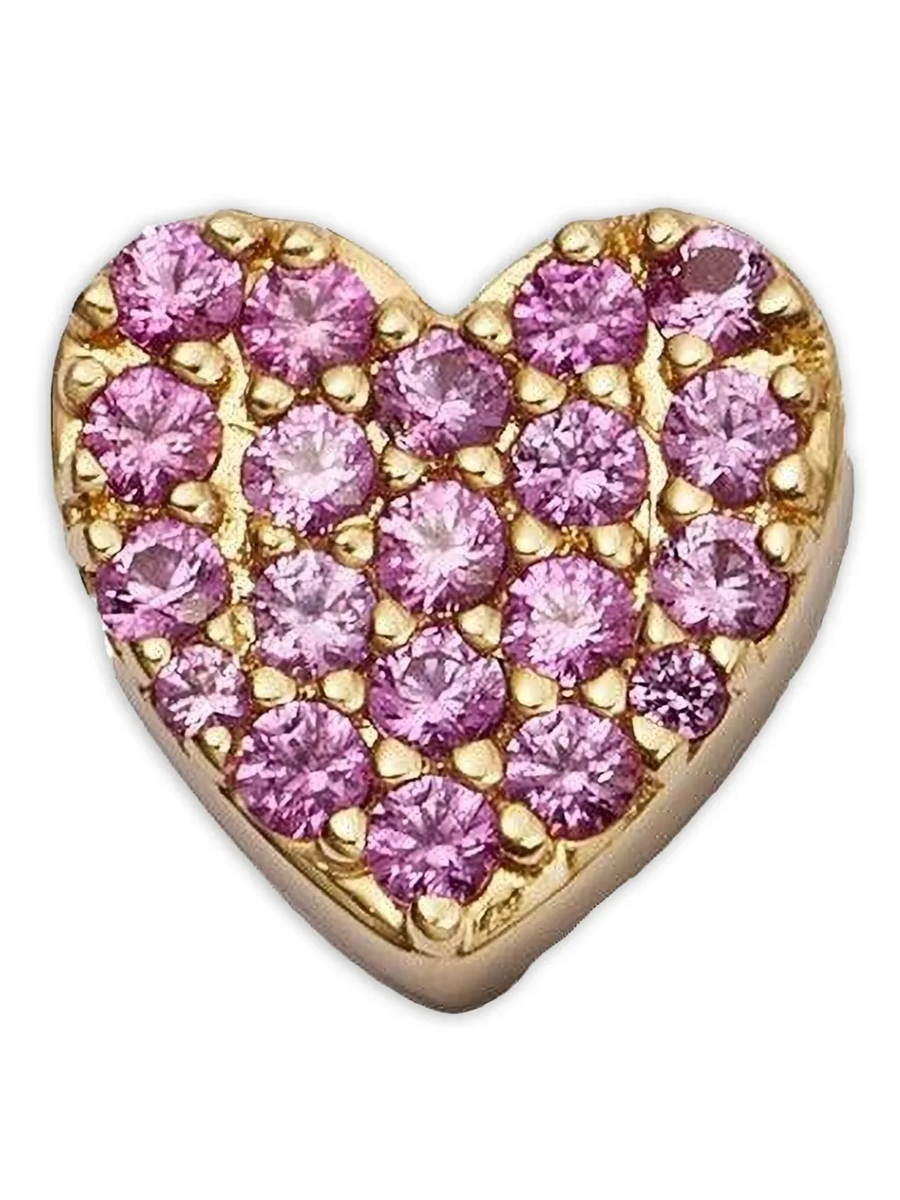 Loquet 18k Yellow Gold Pink Sapphire Heart Charm In Gold