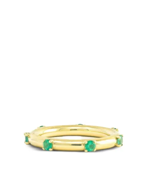 Jenna Blake 18K yellow gold Polka Dot emerald ring