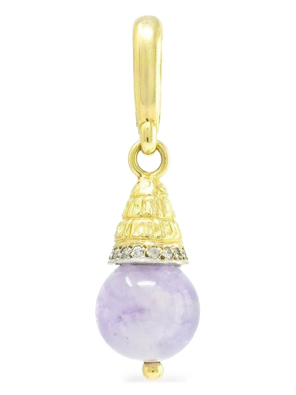 Jenna Blake 18k Yellow Gold Diamond And Amethyst Charm In Gold