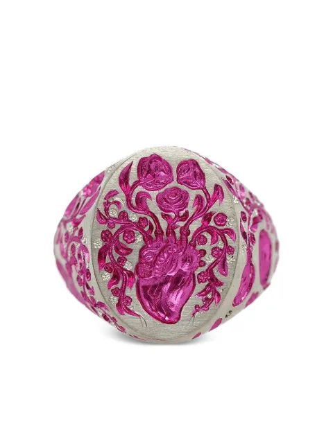 Castro Smith 9K white gold Heart signet ring