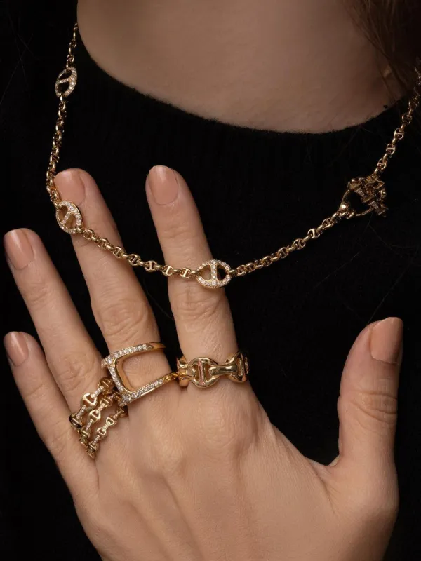 HOORSENBOHS イエローゴールド　リング HOORSENBUHS 18K Yellow Gold Classic Tri-Link Ring | Gold | FARFETCH