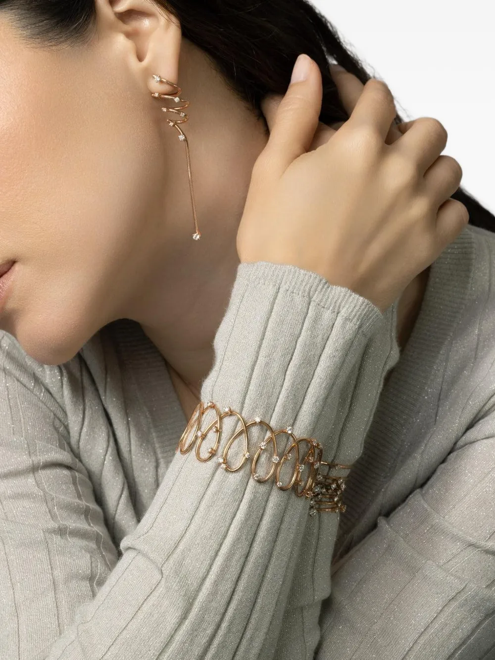 Mattia Cielo 18k Rose Gold Rugiada Diamond Bracelet In Gold