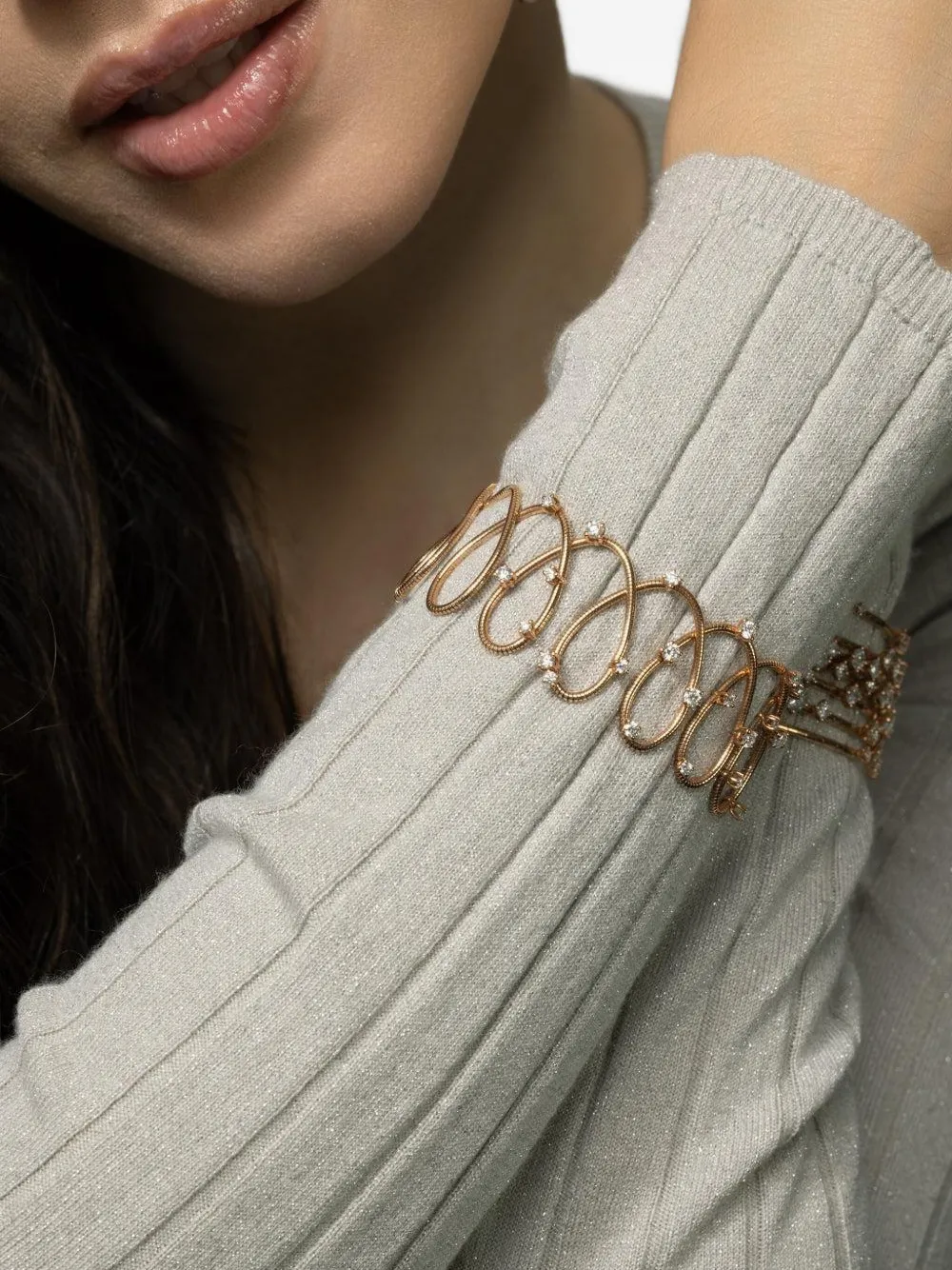 Mattia Cielo 18k Rose Gold Rugiada Diamond Bracelet In Gold