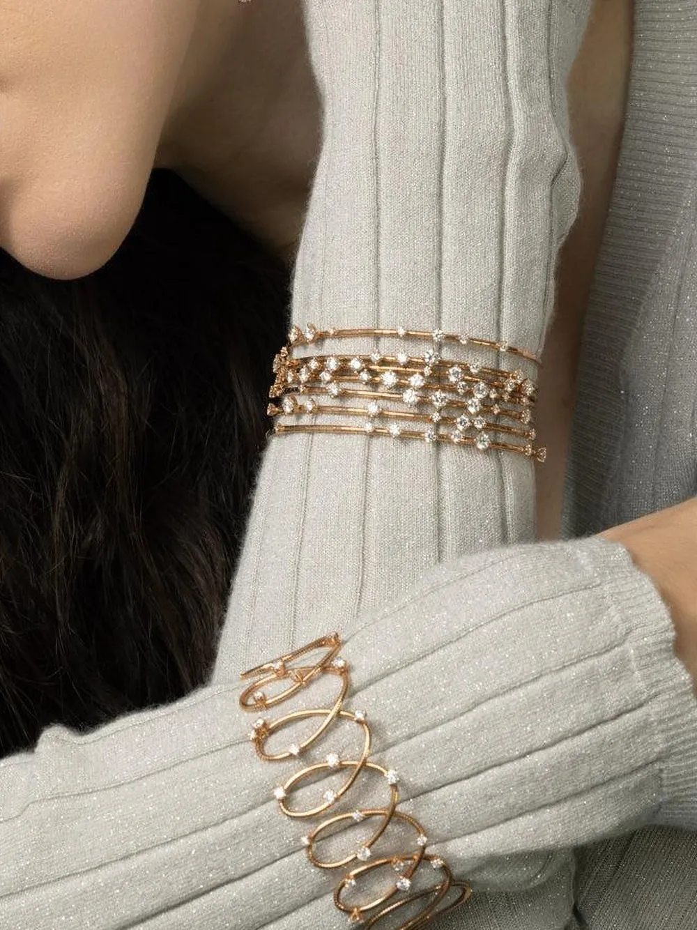 Mattia Cielo 18k Rose Gold Rugiada Diamond Bracelet In Gold