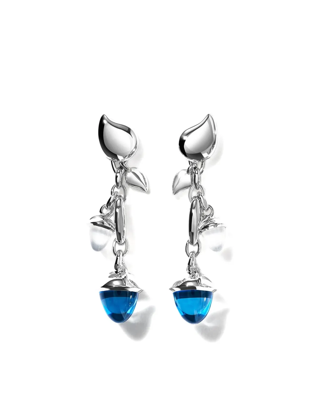 Tamara Comolli 18k White Gold Mikado Acorn Earrings In Metallic
