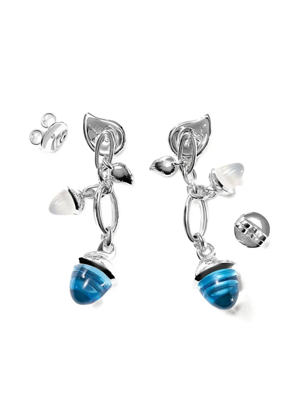 Tamara Comolli 18k White Gold Mikado Acorn Earrings In Metallic