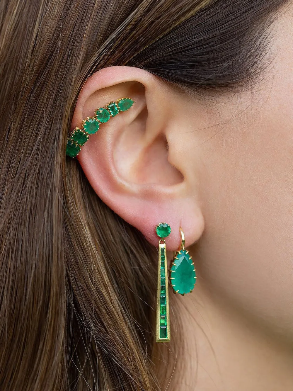 Jenna Blake aretes de oro con esmeralda | Image 2