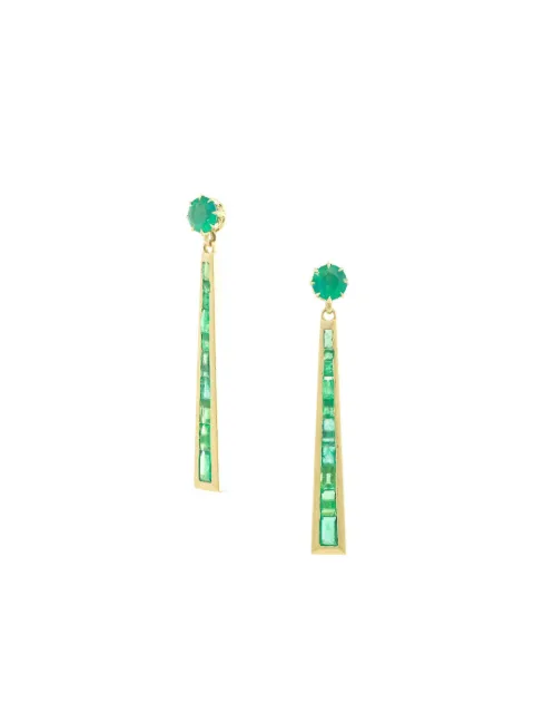 Jenna Blake Gold Emerald Earrings