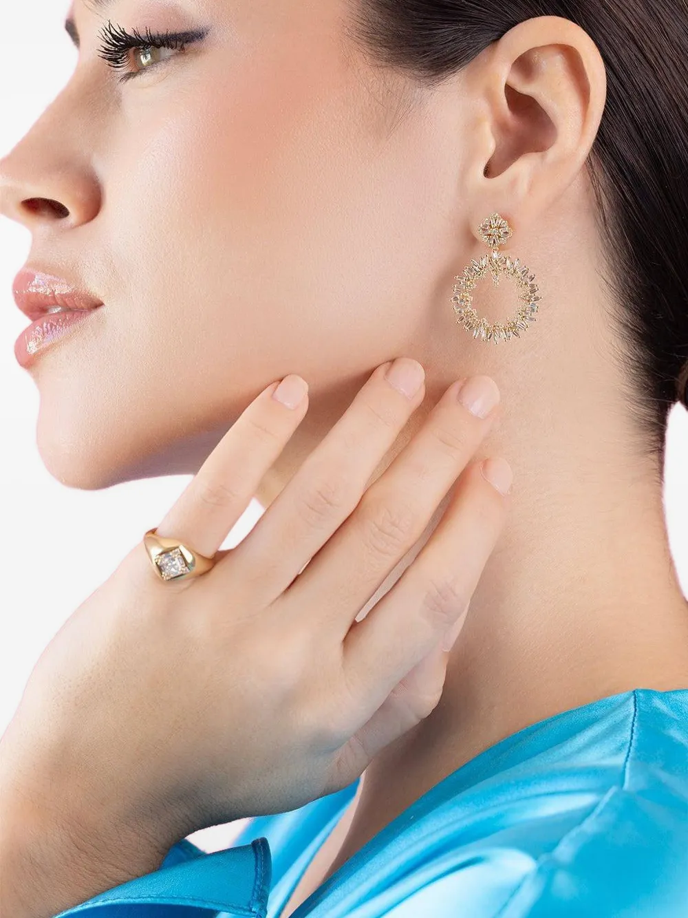 Suzanne Kalan Anello a sigillo in oro giallo 18 carati con diamanti