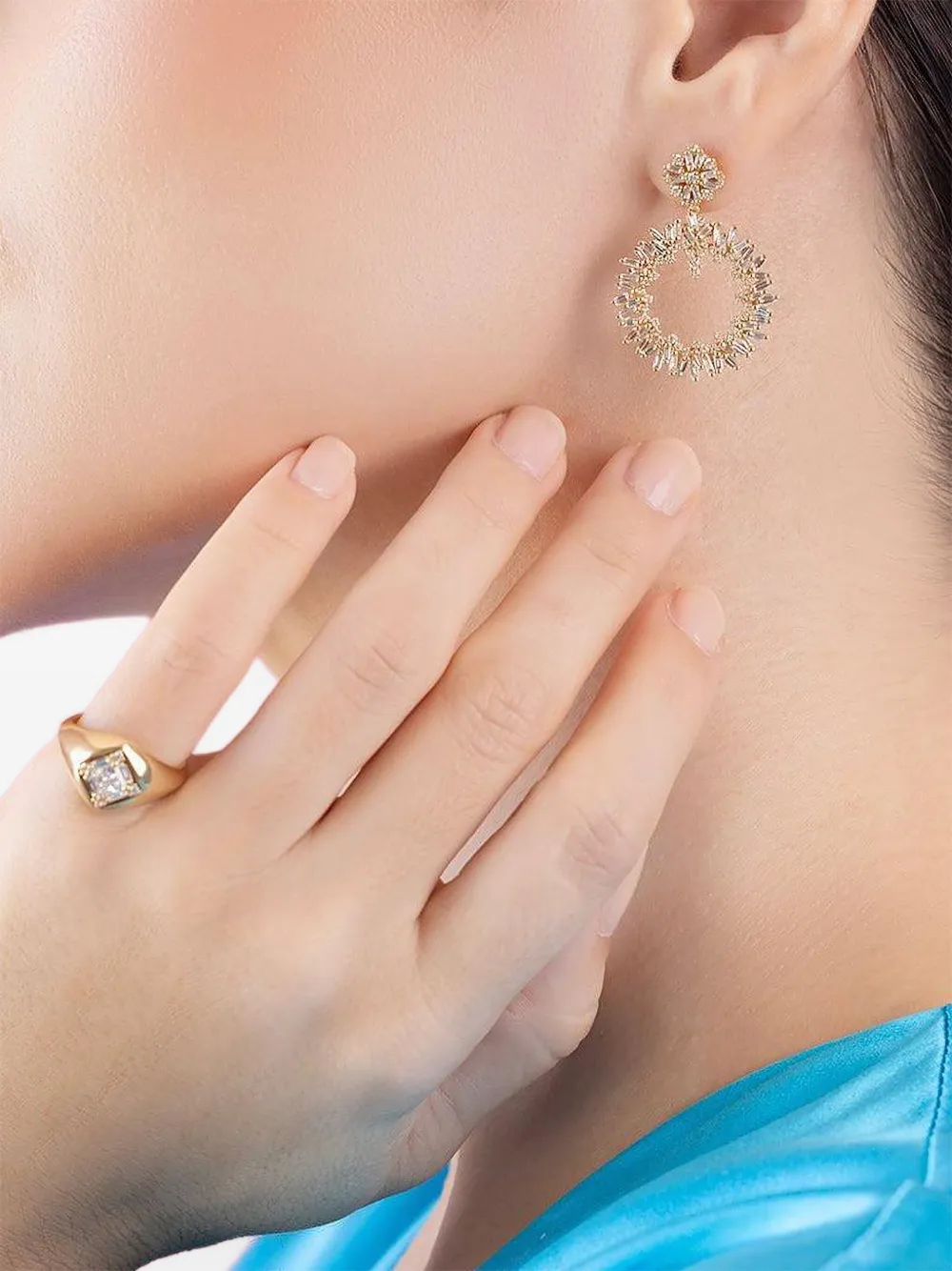 Suzanne Kalan Anello a sigillo in oro giallo 18 carati con diamanti