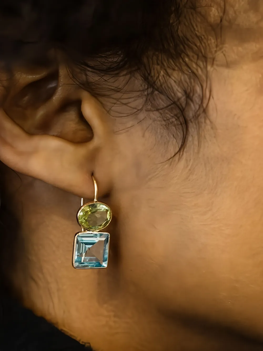 Lizzie Fortunato 14k Yellow Gold Duo Quartz And Topaz Earrings In Gold