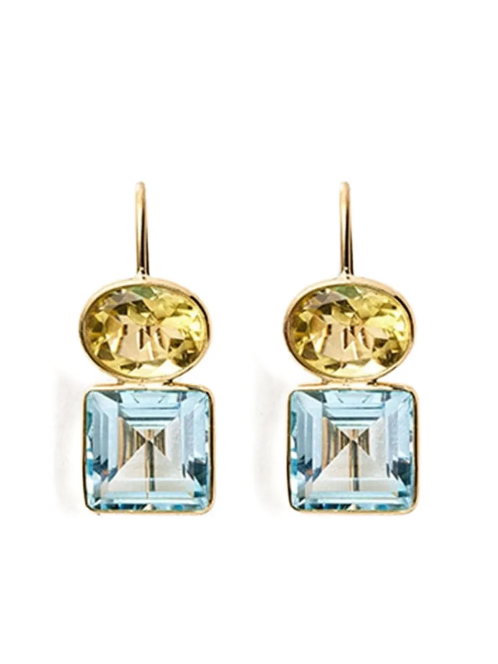 Lizzie Fortunato 14k Yellow Gold Duo Quartz And Topaz Earrings In Gold