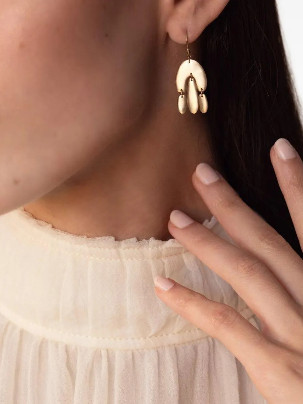Ten Thousand Things Gold Metal Chandelier Earrings In Brown