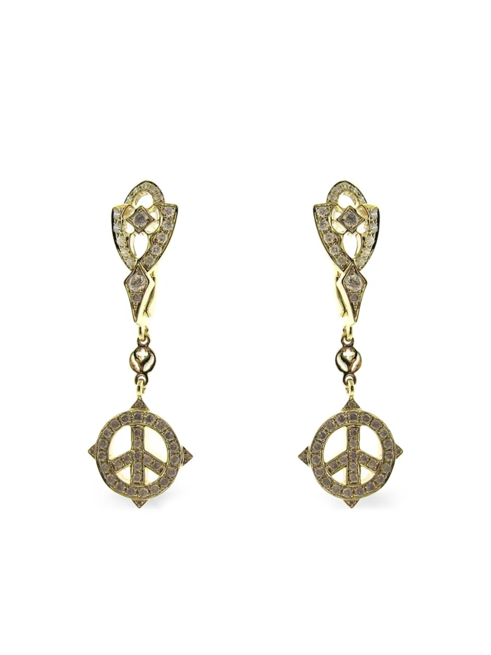 Loree Rodkin 14kt Yellow Gold Peace Diamond Earrings