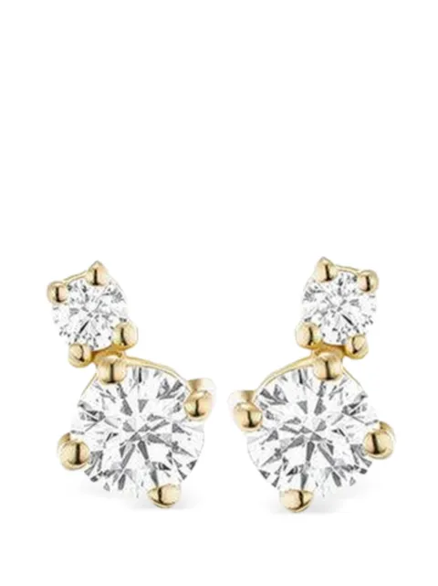 Melissa Kaye 18K yellow gold diamond double stud earrings