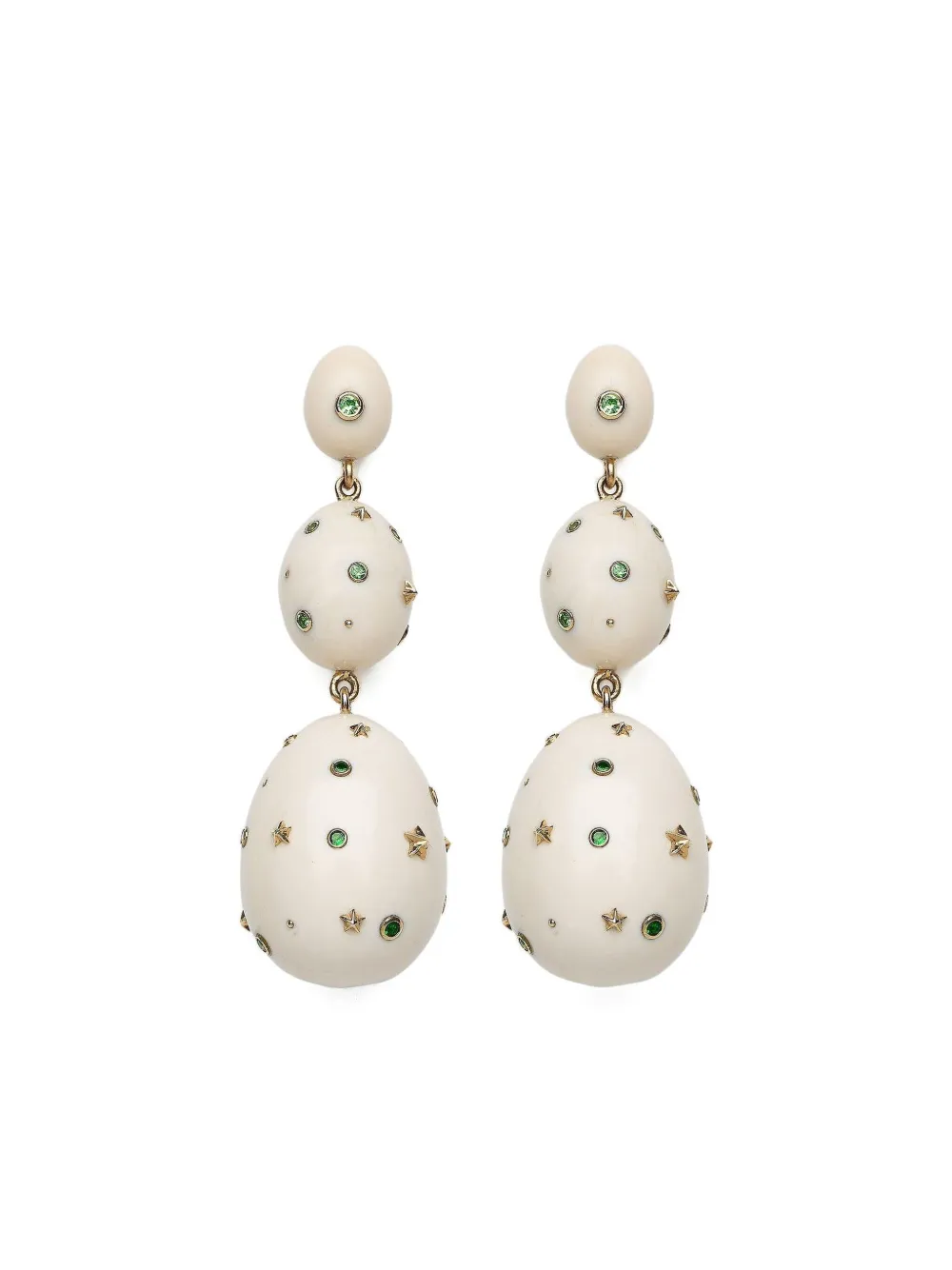 Bibi van der Velden Orecchini Mammoth in oro giallo 18 carati con zaffiri