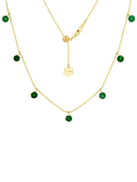 graziela 18K yellow gold Floating emerald necklace