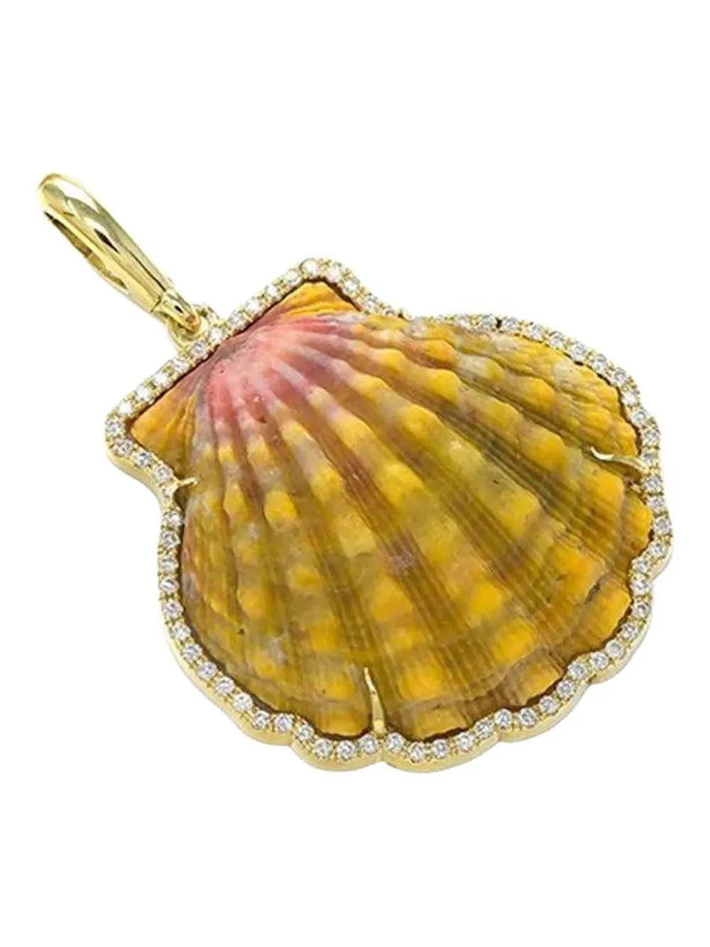 Jenna Blake Collana Shell in oro giallo 18 carati con diamanti