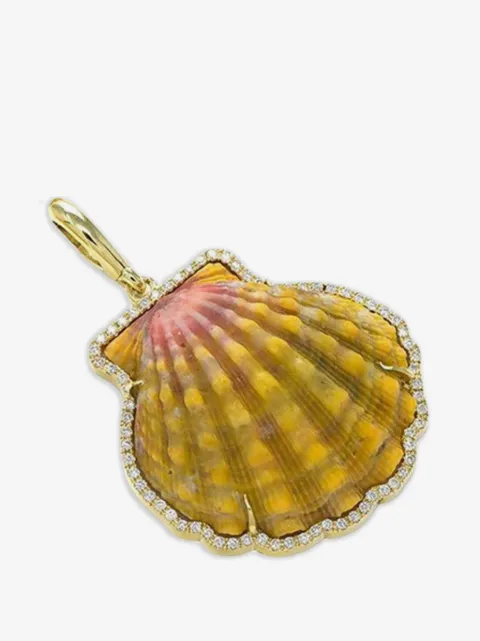 Jenna Blake collier en or 18ct à diamants Shell