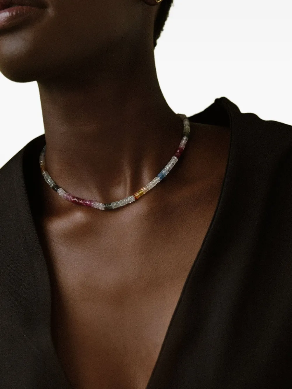 Lizzie Fortunato 14kt Yellow Gold Beaded Sapphire Necklace In Multi