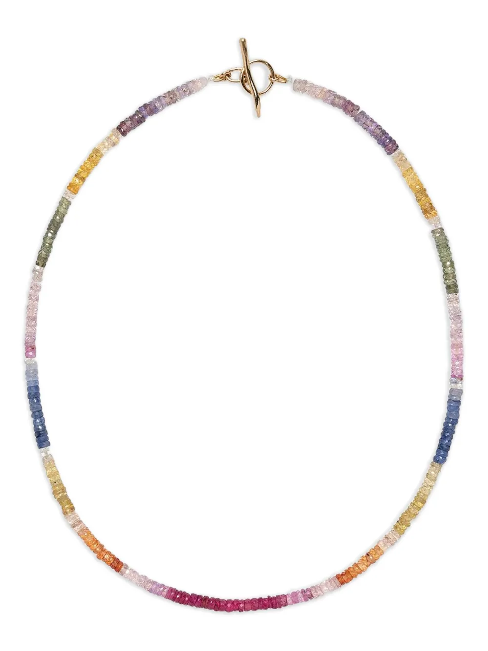 Lizzie Fortunato 14kt Yellow Gold Beaded Sapphire Necklace In Multi