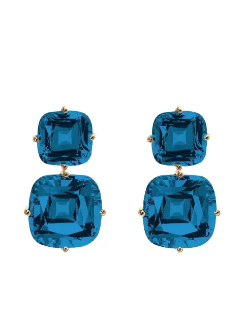 Goshwara 18K yellow gold Gossip blue topaz earrings