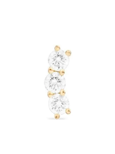 Melissa Kaye 18K yellow gold diamond Triplet Stud earring