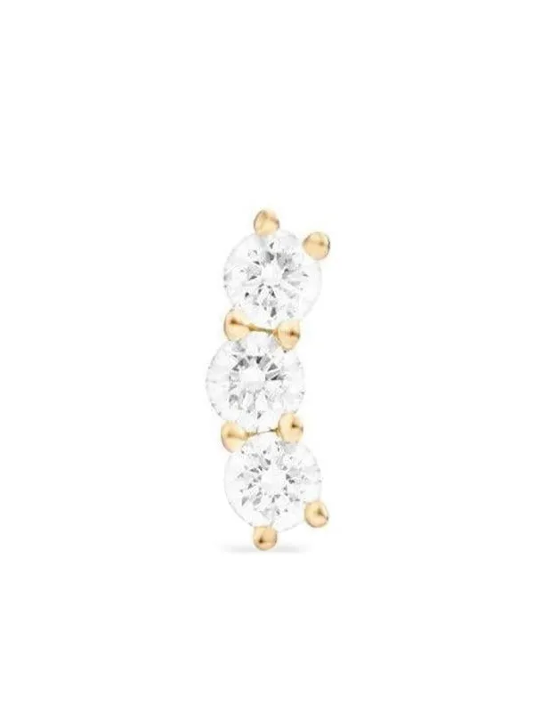 Melissa Kaye 18K Yellow Gold Diamond Triplet Stud Earring