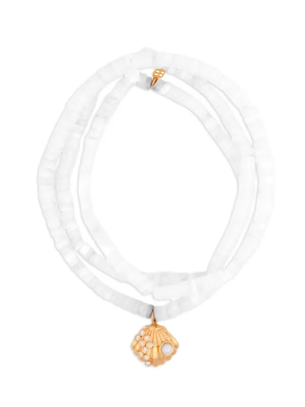 Sydney Evan 14K Yellow Gold Clam Shell Pearl And Diamond