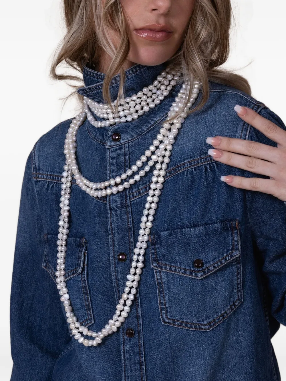 Baggins Sterling Silver Freshwater Pearl Necklace In White