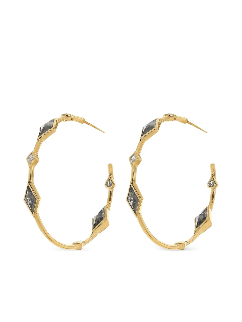 Nimo With Love Gold Diamond Hoop Earrings In Gold