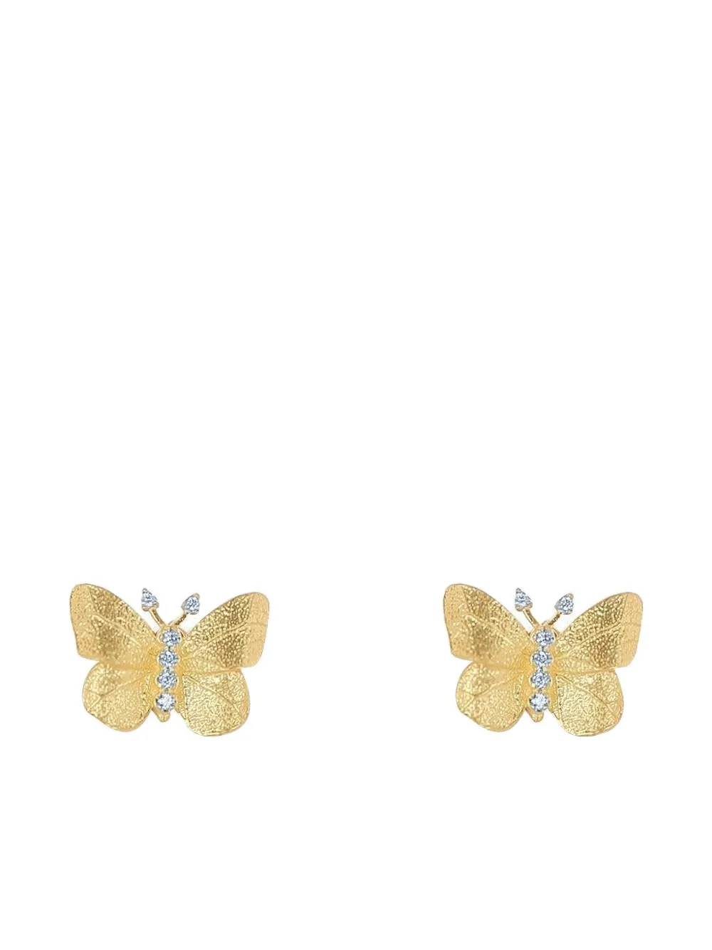 Tanya Farah Orecchini Butterfly piccoli in oro giallo 18 carati con diamanti