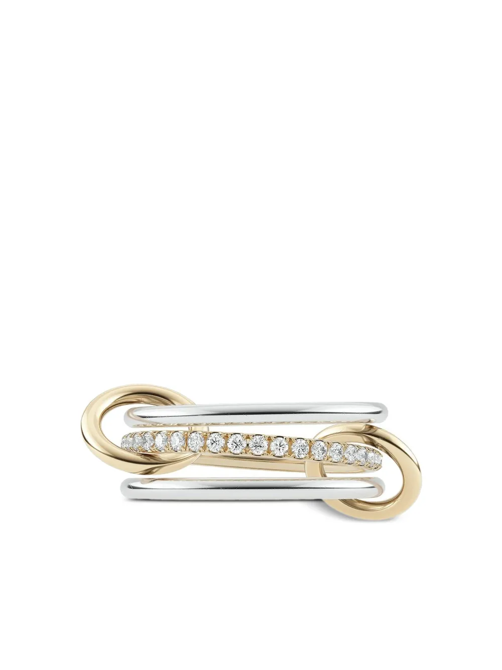Spinelli Kilcollin 18k Yellow And White Gold Three Link Diamond Ring In Gold