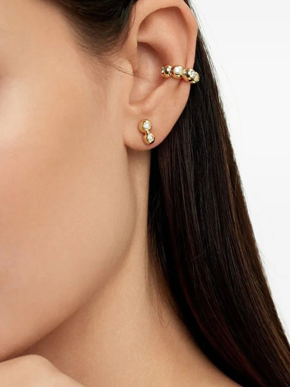 18k Yellow Gold Small Audrey Diamond Earrings
