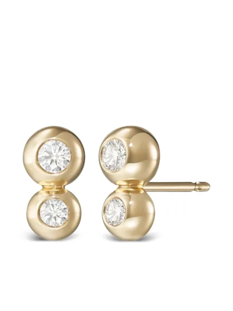 Melissa Kaye aretes Audrey pequeños en oro amarillo de 18kt con diamantes