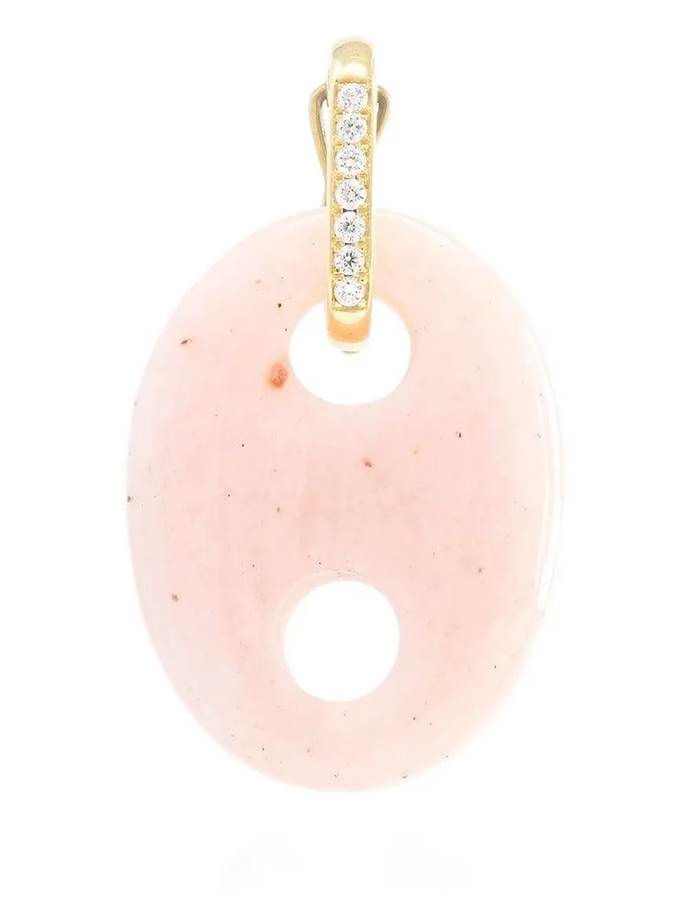 Jenna Blake 18k Yellow Gold Mariner Quartz And Diamond Charm In Pink