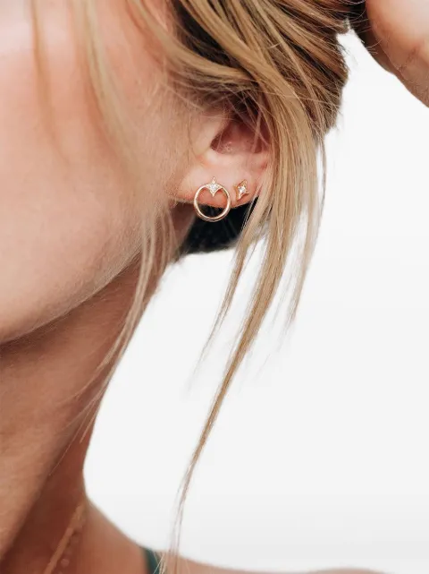 Anzie 14K yellow gold mini Gothic diamond earring