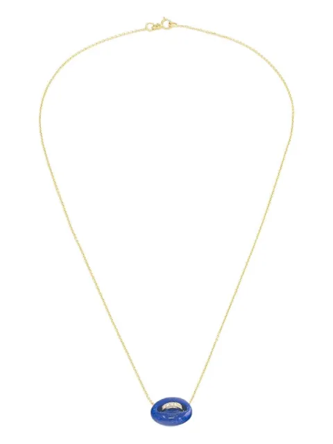 Jenna Blake 18k yellow gold Mariner lapis and diamond necklace
