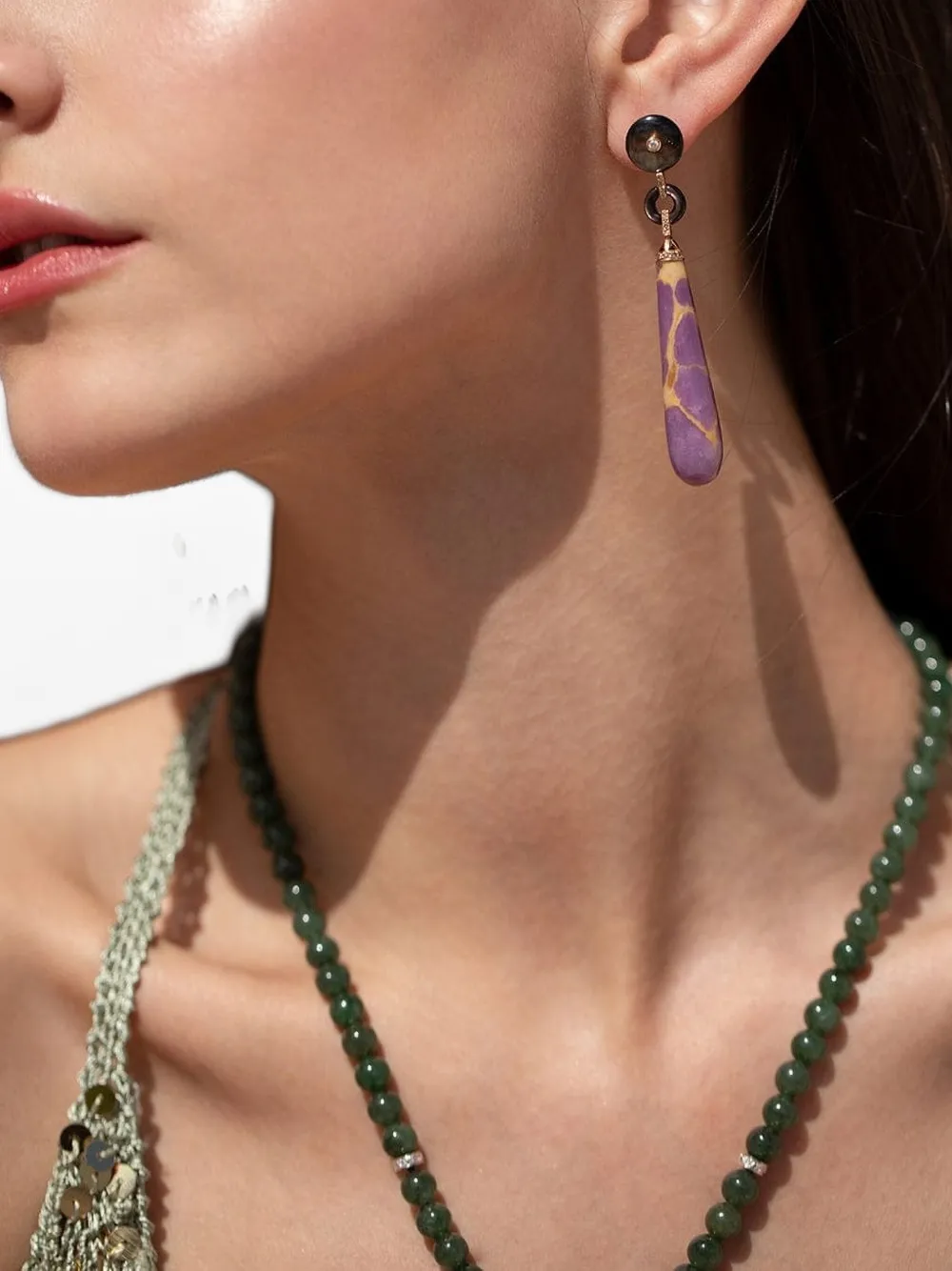  Wendy Yue 18k Rose Gold Drop Multi-stone Earrings - Pink 